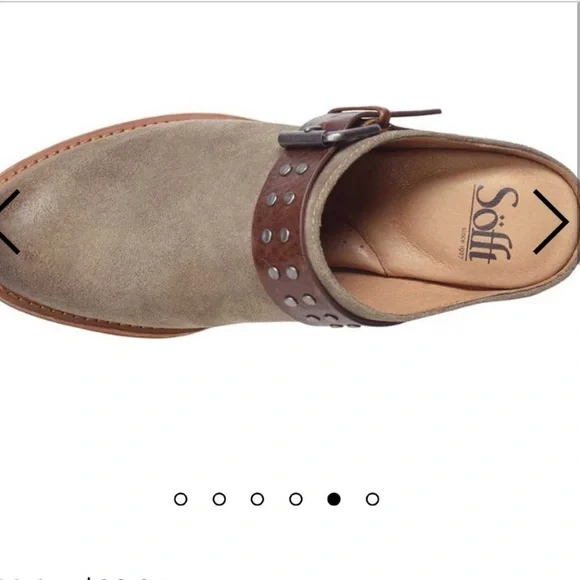 ✨Sofft Adena Slip On Backless Bootie Block Heel Mules Clogs Taupe Suede Sz 8.5 M - Picture 3 of 12